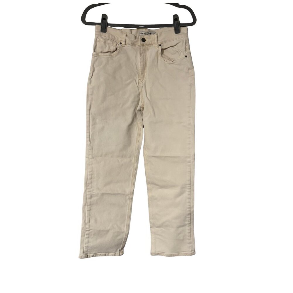 Rebecca Minkoff Cream Straight Leg Pants Size 29 “Love” Pocket Detail